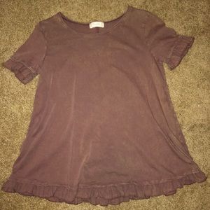 Altar’d State Pink Ruffled Tee Size S